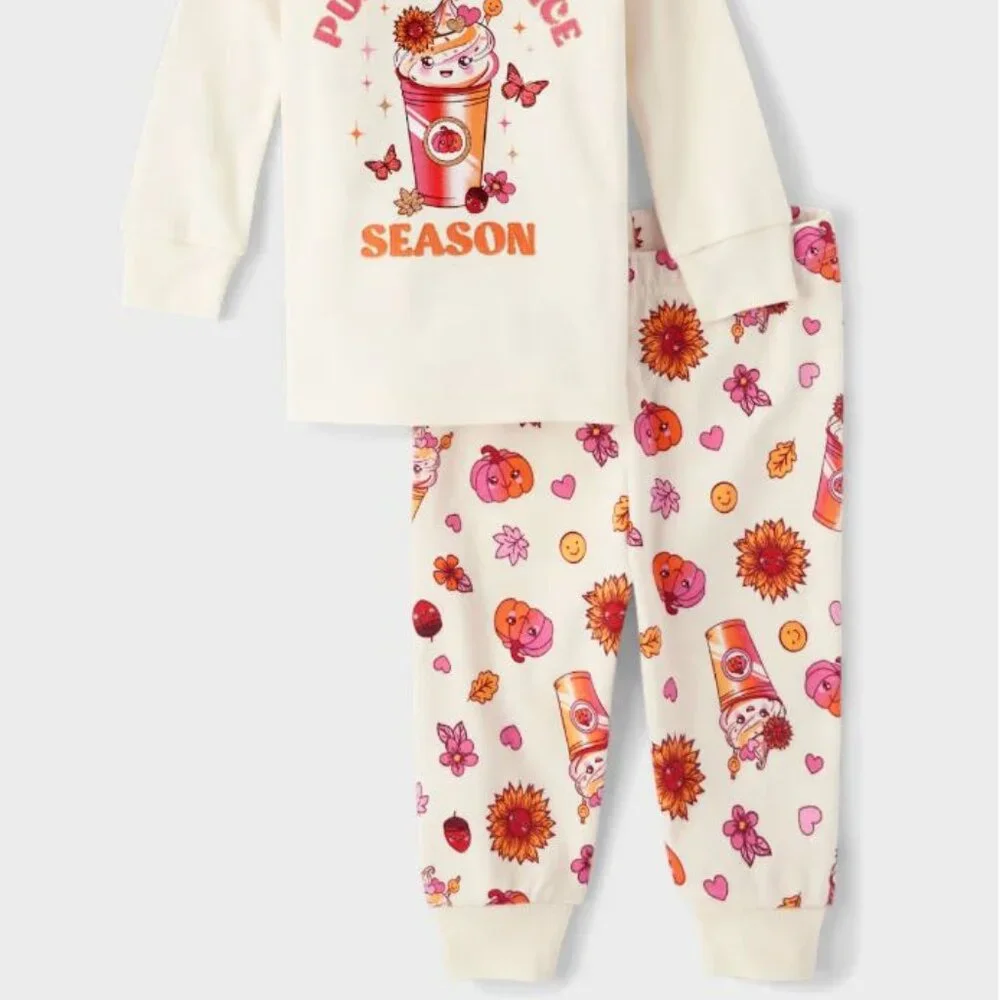 NWT The Children’s Place  Baby Girls Pumpkin Spice Season Snug Fit Cotton PJ Set